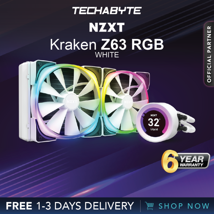 NZXT Kraken Z63 RGB LGA 1700 Compatible Liquid Cooler with LCD