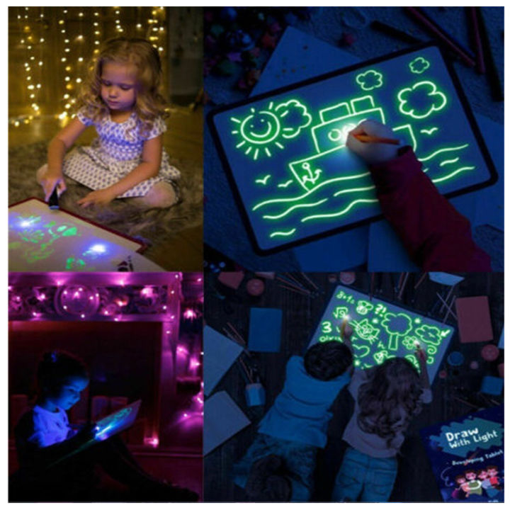 Light Drawing Board for Kids, Glow in Dark Painting Developing