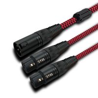 3ขาพอร์ต XLR ตัวผู้ Dual XRL สายสำหรับเสียงตัวเมียผสมไมโครโฟนลำโพงบอร์ด Preamps แสงเวที Y Splitter สายป้องกัน