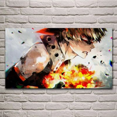 ﹉✧☬ อะนิเมะ Katsuki Bakugou My Hero Academia งานศิลปะผ้าโปสเตอร์ห้องนั่งเล่น home wall ตกแต่งผ้าใบ art