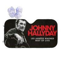 Johnny Hallyday หินตลกม่านบังแดดกระจกหน้ารถ76X140ซม. ที่คลุมกระจกหน้ารถรถยนต์ที่สะท้อนความร้อน