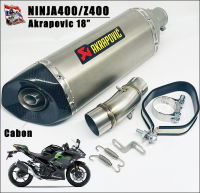 เซตท่อ NINJA400 / Z400   Akrapovic 18นิ้ว โต 5 นิ้ว ปากคาบอน  พร้อมสลิปออนตรงรุ่น ไม่ตรงแปลง