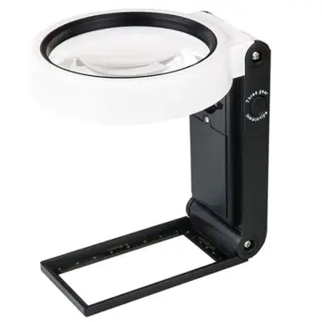 30X Illuminated Large Magnifier Handheld 12 LED Lighted Magnifying