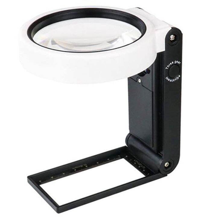 Magnifying Glass with Light and Stand, Hands Free Handheld 6X 25X