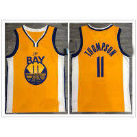 ผู้ชาย8สไตล์11 # Thompson มังกรจีนเสื้อบาสเก็ตบอลสีเหลือง S-XXL Vest