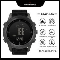 NORTH EDGE APACHE 46นาฬิกาผู้ชาย,เครื่องวัดความสูงเข็มทิศเครื่องวัดความดันอากาศนาฬิกาแบ็คไลท์กันน้ำ50เมตรนาฬิกายุทธวิธี