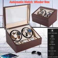 กล่องเก็บนาฬิกาตู้นาฬิกาทนทานกล่องนาฬิกาไฟฟ้าหมุนได้ Watch Winder กล่องเก็บนาฬิกา 4 เรือน เก็บนาฬิกาได้มากถึง 10 เรือน