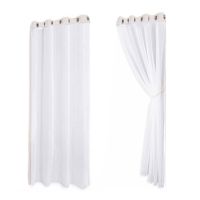 2Pcs Curtain Waterproof Garden Decoration White Tulle Curtains Drapes Living Room Waterproof Pergola Patio Curtains 132X243Cm