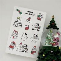 Ins Cartoon Cat Cute Stickers Christmas Tree Snowman Scrapbooking Collage Sealing Labels Stationery Kawaii Decorative Sticker Stickers Labels