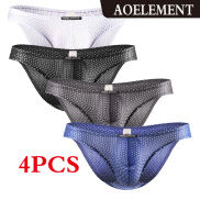 AOELEMENT 4PCS bộ Đồ Lót Nam Quần Đùi Lưới Cotton Quần Đùi Đồ Lót Gia Đình