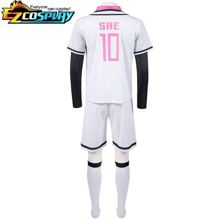 วิกเครื่องแต่งกายอะนิเมะคอสเพลย์สีฟ้าล็อคชุดทีมฟุตบอล-u20ชุดทีมสีขาวชุดนักกีฬาเสื้อแข่งฟุตบอลผู้ชาย