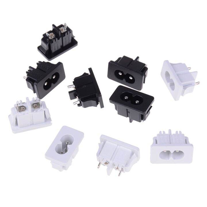 5pcs-lot-ac250v-2-5a-iec320-c8-male-2-pins-power-inlet-socket-connector-wires-leads-adapters