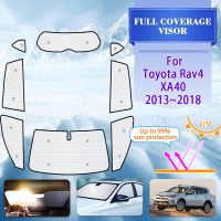 ที่คลุมกันแดดหน้าต่างเต็มบานสำหรับรถยนต์โตโยต้า XA40 Rav4 2013 ~ 2018 2014 2015 2016รถป้องกันรังสียูวีหน้าต่างกระบังหน้าบังแดดอุปกรณ์ตกแต่งที่คลุมกันแดด