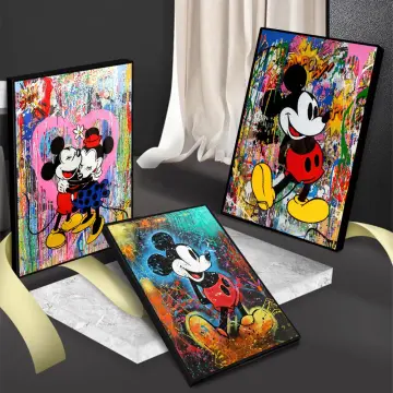 Disney Cartoon Poster Mickey Minnie Christmas Gift Prints Canvas