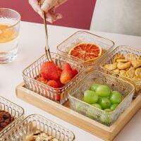 Soup Dessert Ice Cream Bowl Goldden Rim Square Glass Ho Household Breakfast Fruit Vegetable Salad Bowl