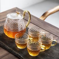 High Borosilicate Glass Teapot Filter Bubble Teapot Household High Temperature Resistance Hammer Pattern Teapot Kung Fu Tea Set