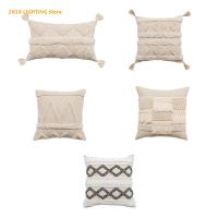 Q9QF Boho Throw Pillow Covers for Couch Sofa Cotton Tufted Decorative Cushion Cover