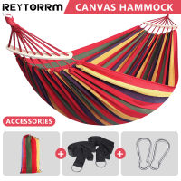 Outdoor Canva Camping Hammock 240*150cm Upgraded Thickened Hammock With Two Anti Roll Balance Beam Hanging Chair Garden swings