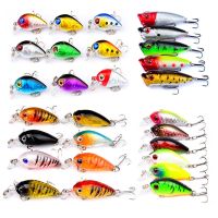 【DT】hot！ Mixed Colors Fishing Baits Set Wobbler Crankbaits Treble Hooks Tackle Artificial Plastic Hard Bait