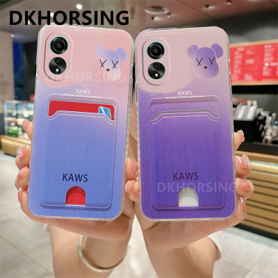 DKHORSING ปลอกอ่อนการ์ตูนหมีสำหรับ OPPO A78 / A78 NFC ซิลิโคนกระเป๋าใส่บัตรใหม่ A78 Oppo เคสโทรศัพท์นิ่ม4G 2023กันกระแทกฝาครอบหลัง OPPOA78 NFC