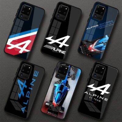 Cool A-Alpine Logo Phone Case For Samung A32 A51 A52 NOTE 10 20 S10 S20 S21 S22 Pro Ultra Black PC Glass Phone Cover Phone Cases