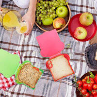 Chaoshihui 6pcs toast shape sandwich storage box จัดเก็บอาหารภาชนะบรรจุอาหารกลางวันแบบพกพา