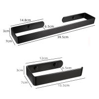 2Pcs Black Towel Rack Holder Bar Toilet Paper Roll Holder Hand Towel Hanger Kitchen Organizer Shelf Bathroom Hardware Set