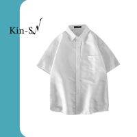 ♨◕ LJ7.23 【kin18】เสื้อเชิ้ต สีพื้น สำหรับผู้ชาย