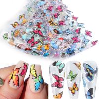 10pcs Butterfly Nail Foils Holographic Stickers for Nails Art Decals Sliders Transfer Paper Wraps Manicure 3D Decorations TR8102 Wall Stickers Decals