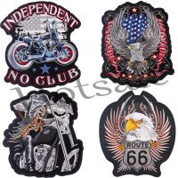 【hot sale】 ✐☒ B15 [Large Size] Skull Head Eagle Biker Motorcycle Club Embroidered Sew on Iron on Patch Applique