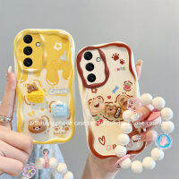 Ins เคส Phone Case Samsung Galaxy A24 A34 A54 A25 M54 A04s LTE 5G 4G เคส การ์ตูนน่ารักใหม่แฟชั่นสนุก3D ตุ๊กตาหมีเคสนิ่มซิลิโคนไล่ระดับสีพร้อมลูกปัดกำไลข้อมือ2023