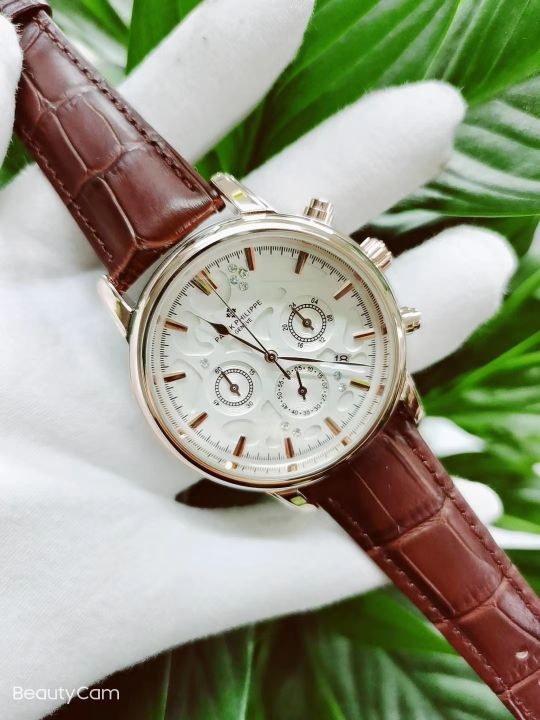 ใหม่ หกเข็มนาฬิกาควอตซ์นาฬิกาสำหรับผู้ชายแก้วใสเข็มขัดหนังนาฬิกาคุณภาพสูงนาฬิกาสำหรับผู้ชายสำหรับชาย