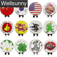 Wellsunny เครื่องหมายลูกกอล์ฟ30มม. 1.18นิ้วพร้อมคลิปหมวกสำหรับนักกอล์ฟชายหญิงสามารถยึดติดกับแม่เหล็กของขวัญของพรีเมี่ยมหมวกกอล์ฟได้อย่างง่ายดาย