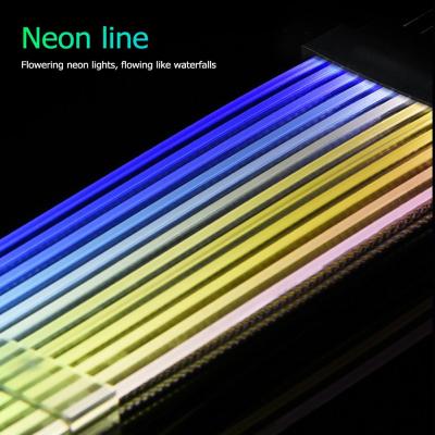 24Pin+8Pin Neon RGB PSU Line Power Extension Adapter Cable for PC Case Mainboard a Dazzling Rainbow On The Motherboard