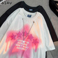 ASRV เสื้อยืดผ้าฝ้ายแขนสั้นชาย,พวงกุุญแจรูปดาวฮิปฮอปน่ารักเสื้อยืดคู่รักหวาน