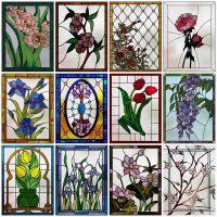 Window Film Frosted Stained Glass Films Customized Art Design Flower Rose Static Cling StickerHome Decor Foil Window Treatment