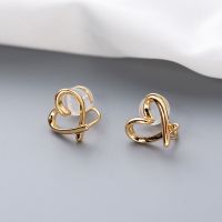 Korea Fashion Irregular Heart Clip on Earrings Non Pierced Cute Earrings for Women Trend Jewelry Gift