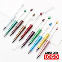 5/10Pcs Ballpoint Pen Bead DIY Custom Logo Name Pen Plastic Beadable Bead Pen School Office Writing Supplies Wedding Gift Pens