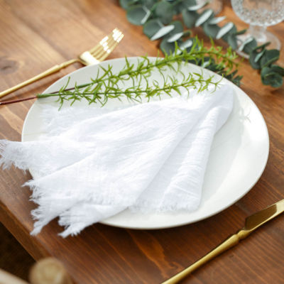 20pcs Napkins Cloth Cotton Gauze Retro Burr Rustic Tea Towel Dining Place Mats Wedding Party Supply Linen Table Decoration