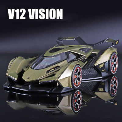 1:22 Vision Gran Turismo V12 GT ล้อแม็ก D Iecasts และของเล่นยานพาหนะโลหะรถของเล่นรุ่นเสียงและแสงคอลเลกชันเด็กของเล่น