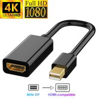 สาย HDMI ช่องแสดงผลไปยังขนาดเล็ก4K Mini DP เป็นหัวแปลงสัญญาณ HDMI 1080P Mini DP ตัวผู้เป็น HDMI-เข้ากันได้กับตัวเมียเหมาะสำหรับ Macbook Air Pro Apple