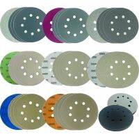 32Pcs 8 Hole Sandpaper Sanding Discs Hook and Loop 60/180/240/400/800/1200/2500/4000/7000/10000 Grits with Interface Pad