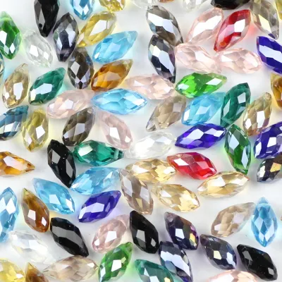 ❒☽ JHNBY Briolette Pendant Waterdrop AAA Austrian crystal beads 6x12mm 50pcs Teardrop glass beads for jewelry making bracelet DIY