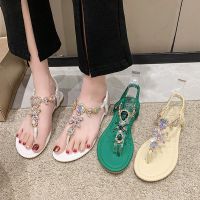 The new 2023 han edition sandals flip-flops diamond fairy wind flat sandals cross-border trade big yards for womens shoes