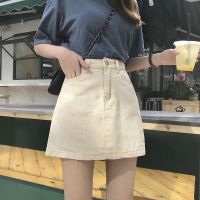 กางเกงขาสั้นสำหรับผู้หญิง {Summer skirt} สีดำกระโปรงเดนิมฤดูร้อน39; S MODE Korea เอวเล็ก