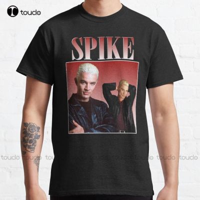 Spike Retro Design Classic Buffy The Vampire Slayer Classic T-Shirt Black Tshirt Digital Printing Tee Shirts Custom Gift Xs-5Xl
