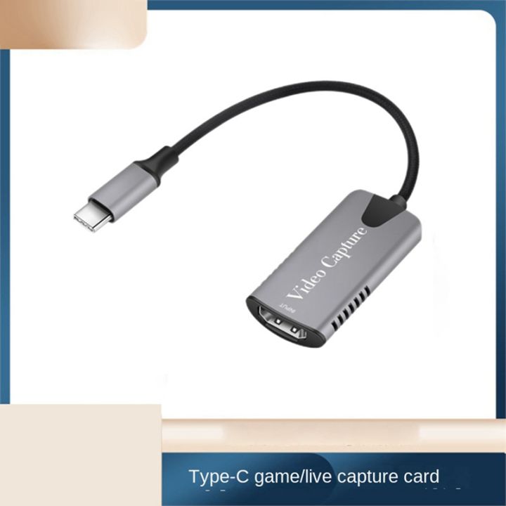 1 PCS 4K1080P 60Hz Video Capture Card Silver -Compatible To Type C Video Capture Card Is Suitable For Game Camera Recording Live