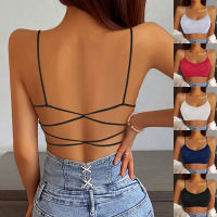 Women cross strap sports  push up sport  top yoga gym crop top ssiere Femme Fitness top sport BH breathable s