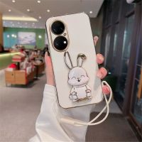 {Taoyitao} เคสขาตั้งกล้องส่องทางไกลกระต่ายยิ้มเคสโทรศัพท์สำหรับ Huawei Nova 5t 5i 3e 4e 3i Y90 7i 8i 7SE 9SE 10 Pro Y70 Plus ฝาครอบขาตั้งแบบอ่อน