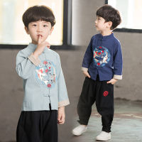 CNY boy Chinese New Year cheongsam Tang suit fall 2020 boys Chinese style ancient costume childrens suit childrens Tang suit carp Hanfu